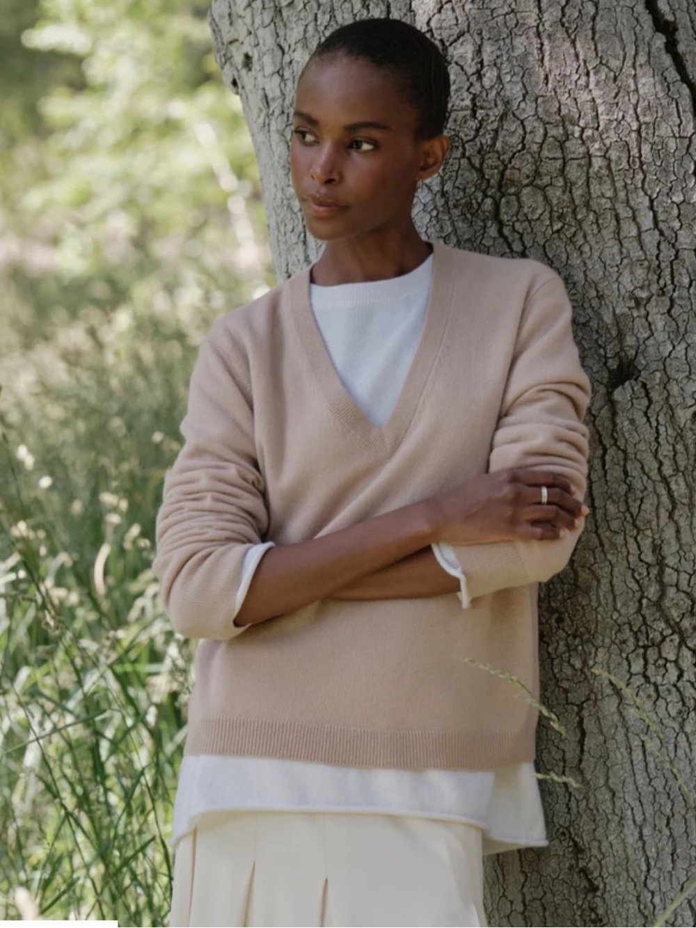 Jenni Kayne Flynn Cashmere V-Neck - Ballet Pink - XS- NWT